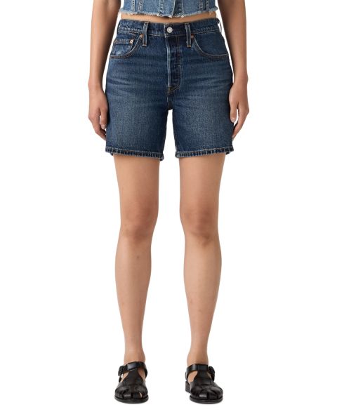Женские шорты Levi's 501® Mid-Thigh High-Rise Straight-Fit Denim Shorts, цвет: Believe Not Short