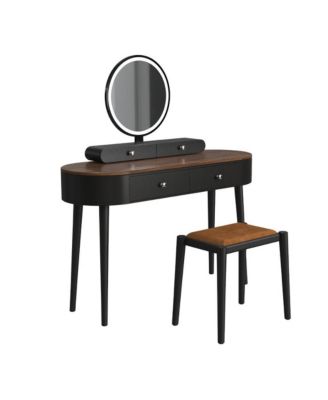 Makeup Vanity Table Set with LED Mirror and 3 Spacious Drawers