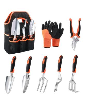Garden Tools Set 8 Piece Non Slip Handle Heavy Duty Storage Bag Kit Hand Gift