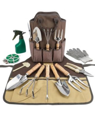 Garden Tool Set Heavy Duty Stainless Steel Wood Handle Organizer Bag