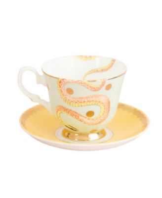 Snakey 2-Piece Teacup and Saucer Set