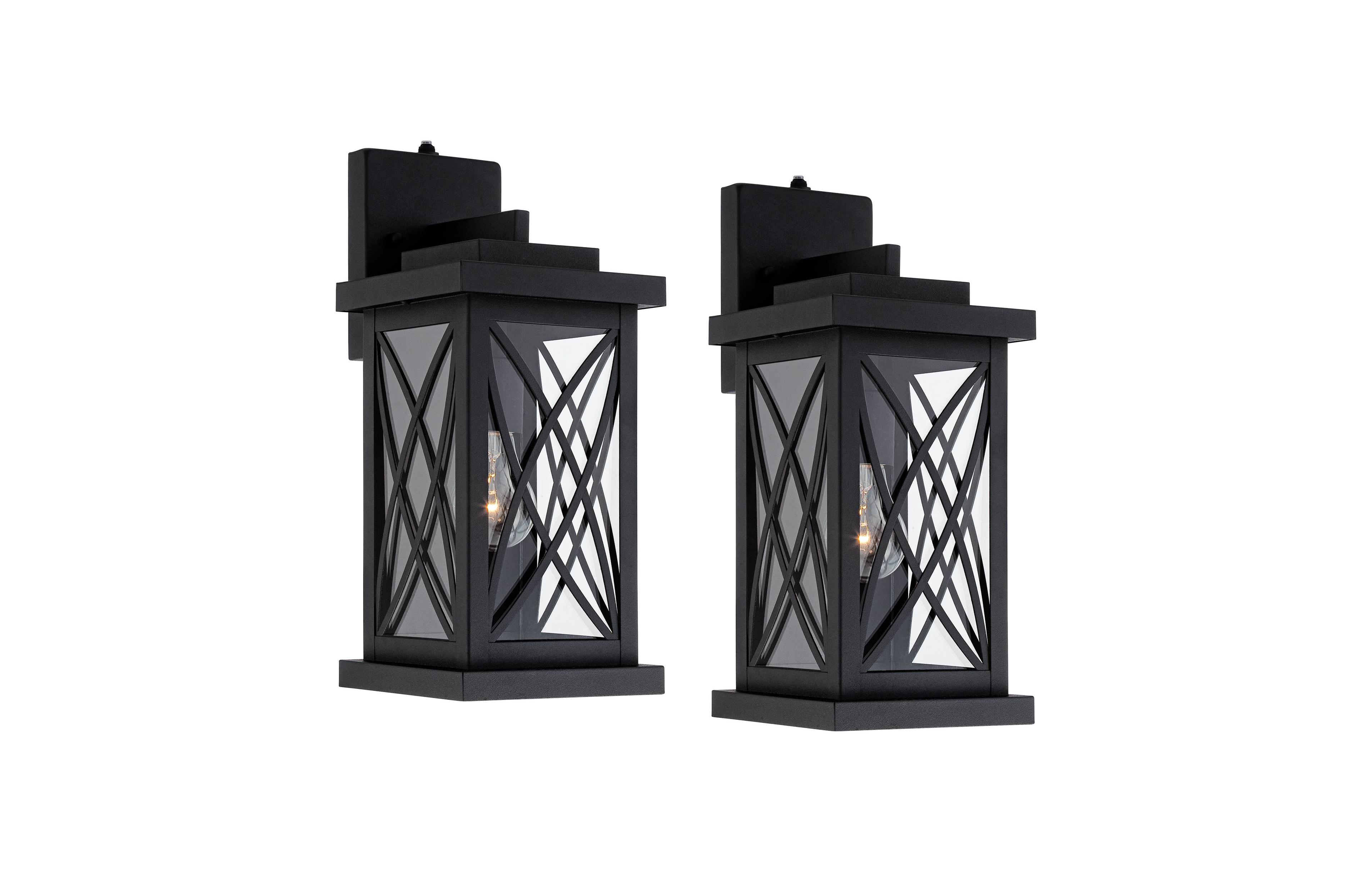 John Timberland Woodland Park Mission Outdoor Wall Light Fixtures Set of 2 Metal Dusk to Dawn 15inch Clear Glass for Post Exterior Barn Porch