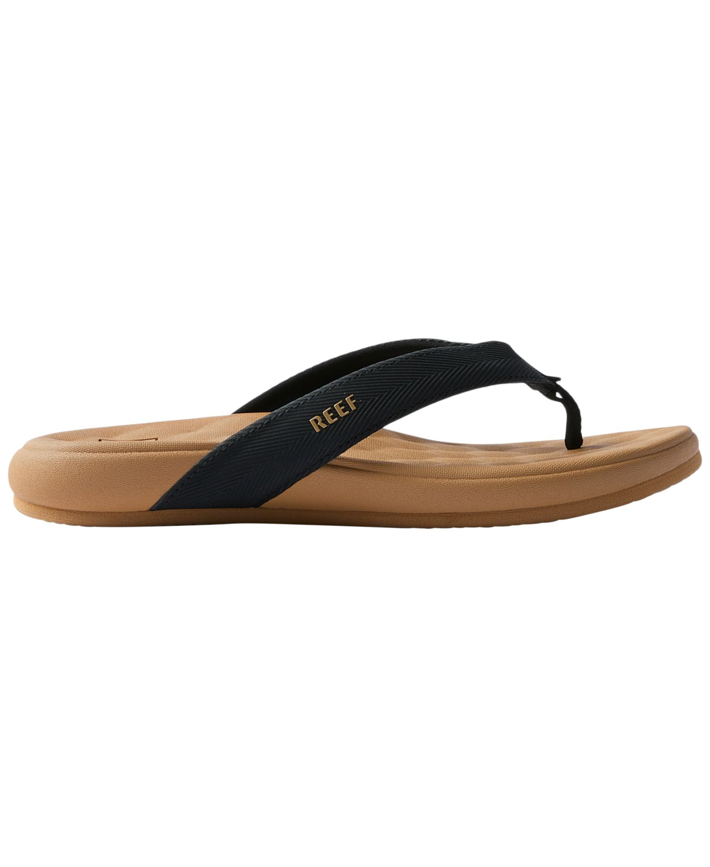 Женские сандалии REEF Cushion Melody Thong Flat, цвет: Чёрный / Рыжевато-коричневый — фото 2