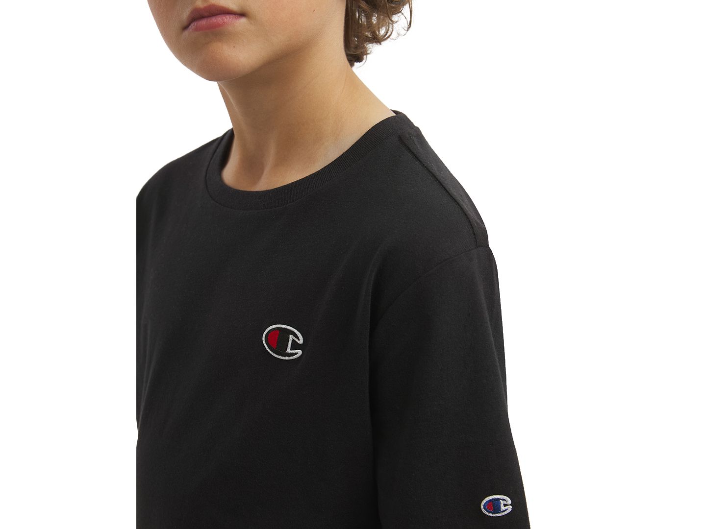 Футболка Champion C-Patch Logo Short-Sleeve T-Shirt для мальчиков, цвет: Чёрный — фото 4