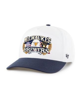 Men's White, Navy Milwaukee Brewers Americana Eagle Hitch Adjustable Hat
