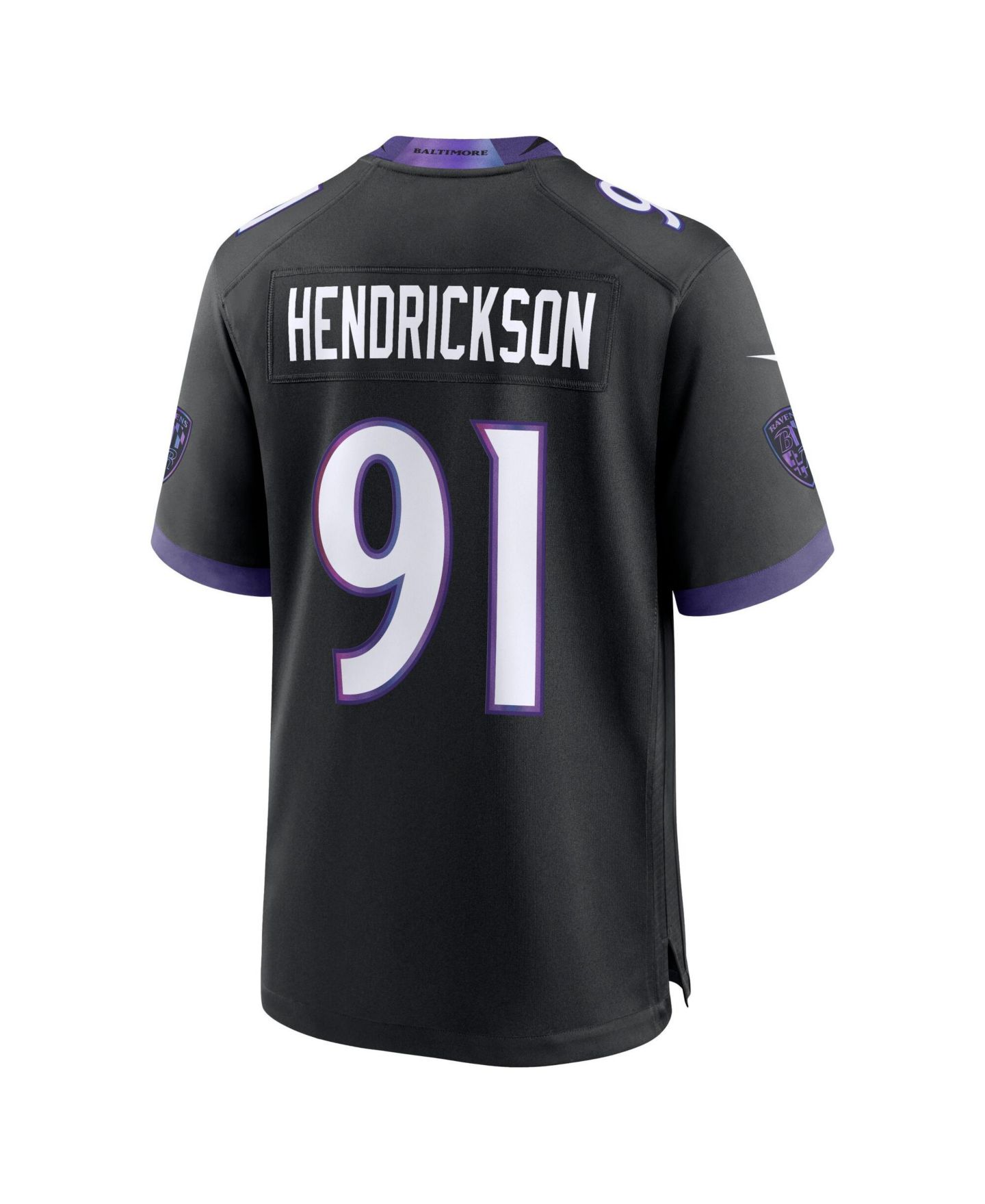 Мужской топ Nike Trey Hendrickson Black Baltimore Ravens Alternate Game Jersey — фото 2