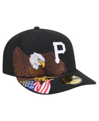Men's Black Pittsburgh Pirates Americana Bald Eagle Pre-Curved 59FIFTY Fitted Hat