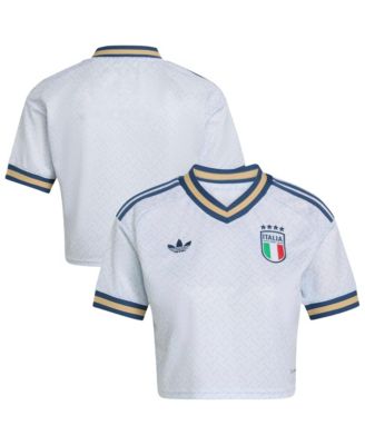 Women's Light Blue Italy National Team 2026 Away Replica Cropped Jersey
