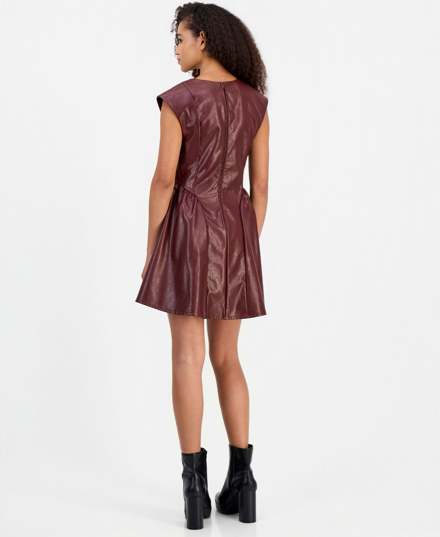 Женское платье SENI & CADE Juniors' Faux Leather Mini, цвет: Darkpurple — фото 10