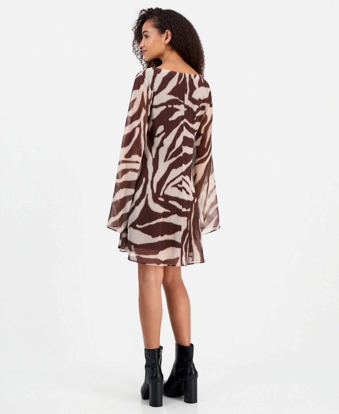 Женское платье Alex & Sophia Juniors' Zebra-Print Mini, цвет: Бежевый — фото 8