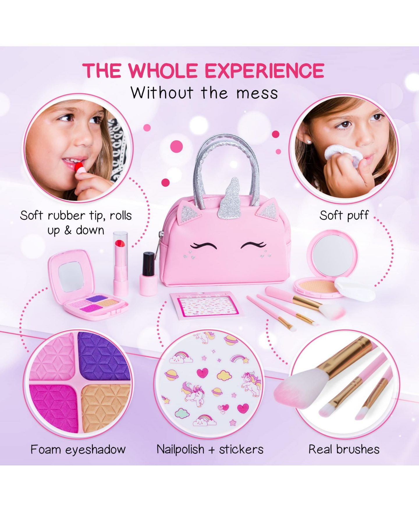 Детские игрушки GNUADZ Princess Pretend Makeup 11-Piece Kit, Ages 5+, цвет: Розовый — фото 4