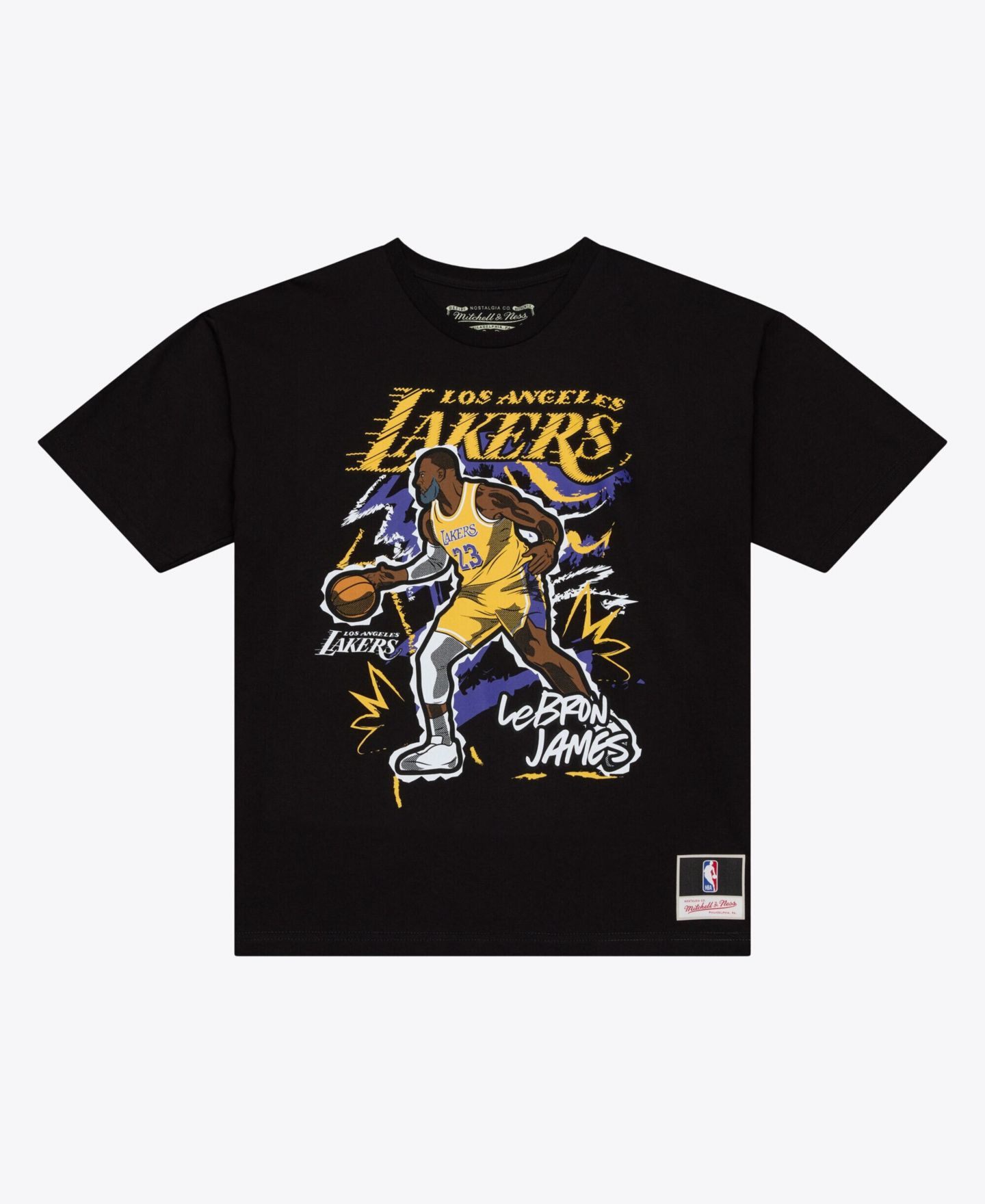 Мужская футболка Mitchell & Ness LeBron James Black Los Angeles Lakers Chalked Up — фото 1