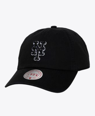 Men's and Women's Black White New York Mets 1904 Strapback Adjustable Hat