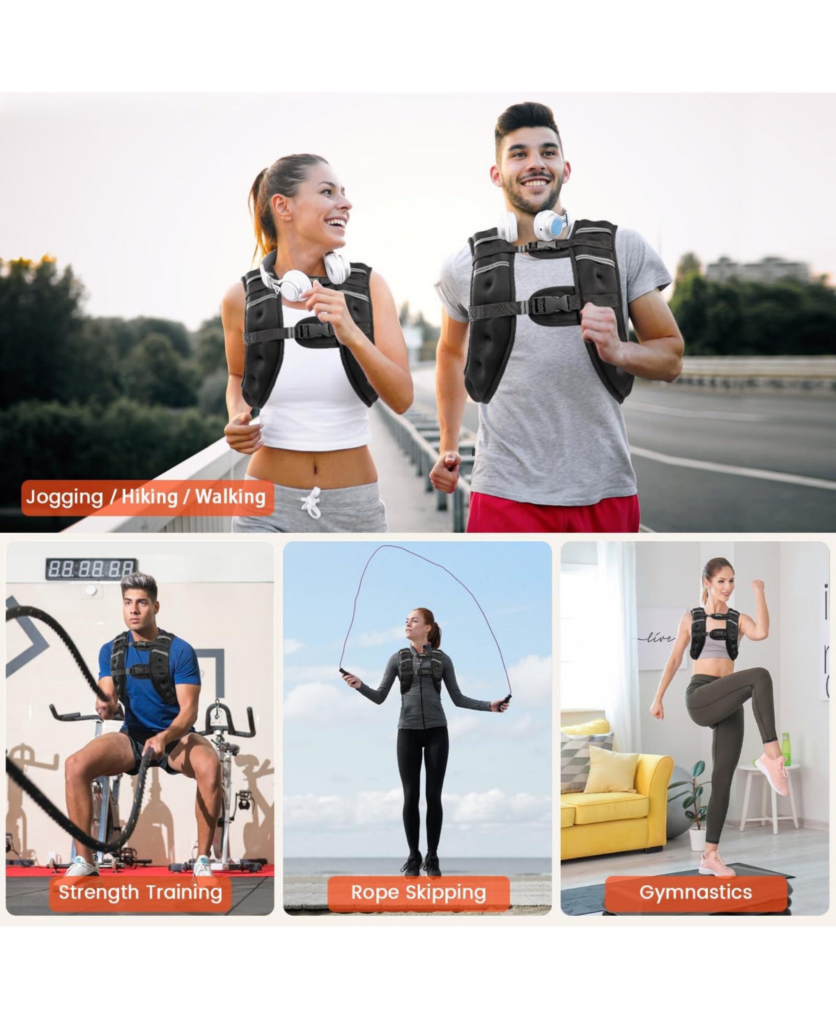 Aofar Weighted Vest Adjustable Reflective Strength Running Workout Jogging Walking