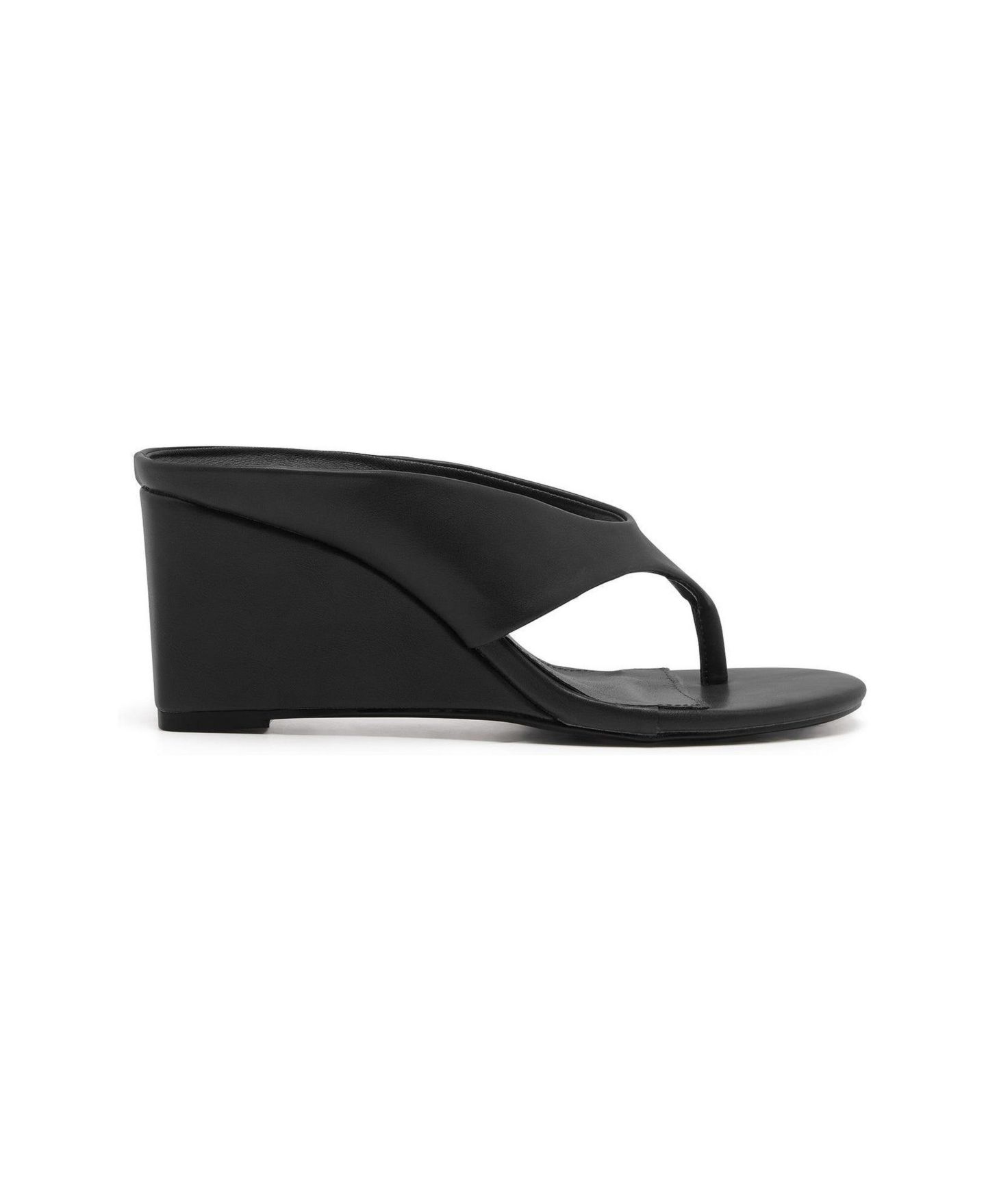 Женские туфли Therapy Australia Sera Round Toe Wedge Thong Heel, цвет: Чёрный гладкий — фото 2