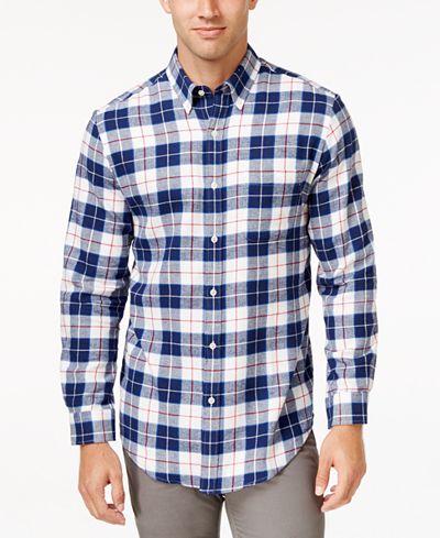 John Ashford Men's Big and Tall Long-Sleeve Bold Plaid Shirt, Only at Macy's