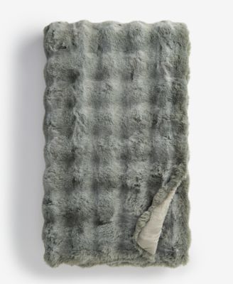 Heathered Bubble Faux-Fur Throw Blanket, 50" x 60"