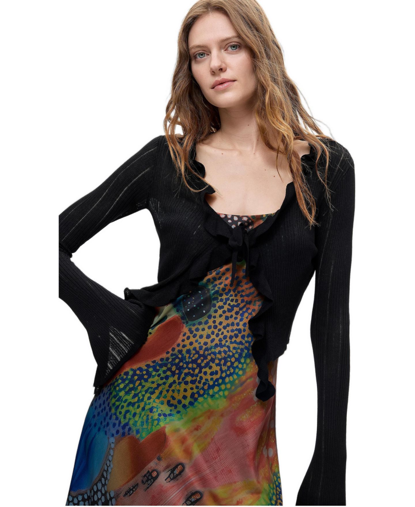 Женское платье Desigual Printed 2-in-1, цвет: Разноцветный — фото 1