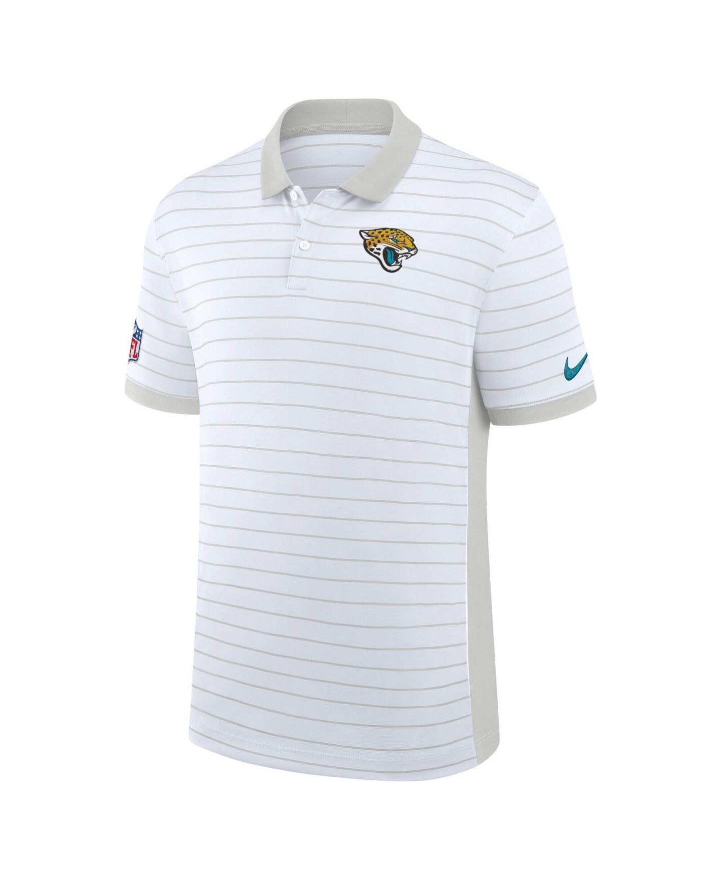 Мужское поло Nike White Jacksonville Jaguars Sideline Victory Stripe Dri-FIT Polo Shirt — фото 2
