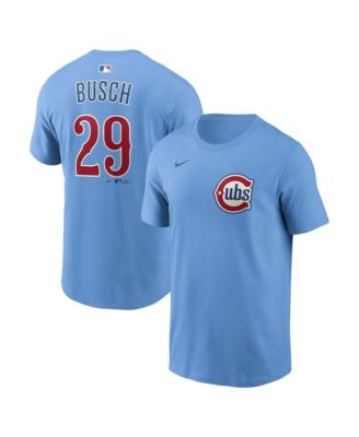 Men's Michael Busch Light Blue Chicago Cubs Name & Number T-Shirt