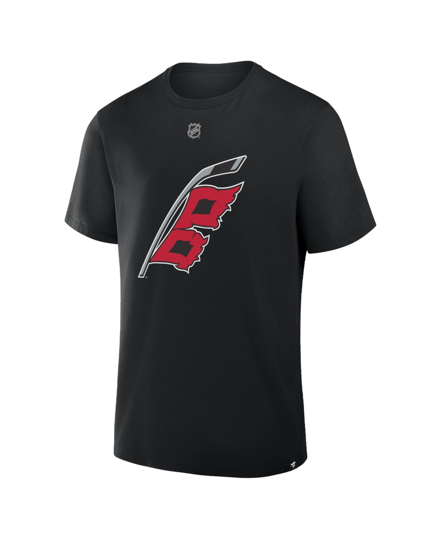 Men's Seth Jarvis Black Carolina Hurricanes Authentic Stack Name & Number T-Shirt