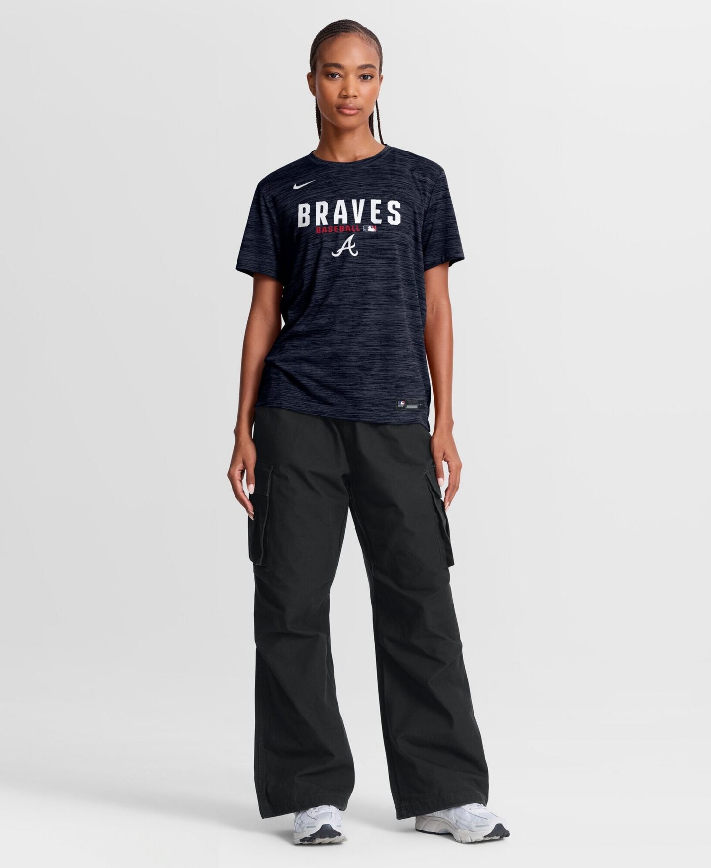 Женская футболка Nike Navy Atlanta Braves Authentic Collection Velocity Dri-FIT — фото 3
