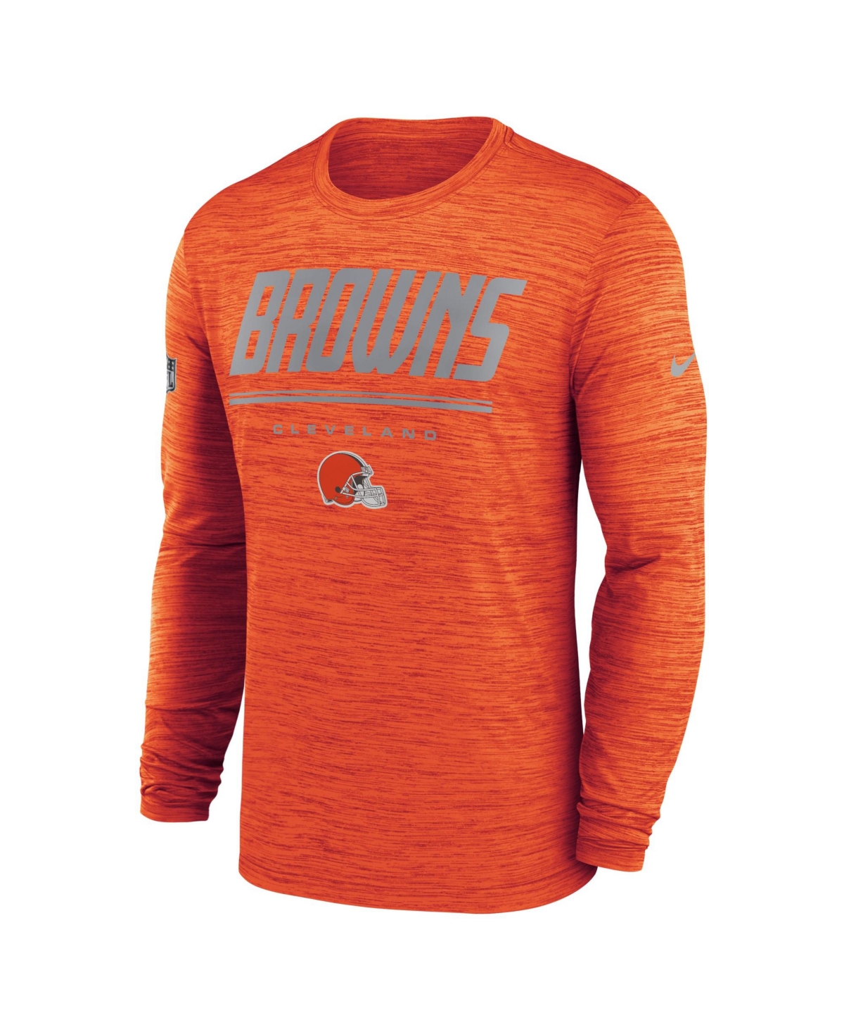 Nike Men's Orange Cleveland Browns Sideline Offensive Transition Velocity Dri-fit Long Sleeve T-Shirt