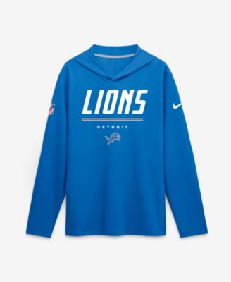 Men's Blue Detroit Lions Sideline Lightweight Long Sleeve Dri-FIT Hoodie