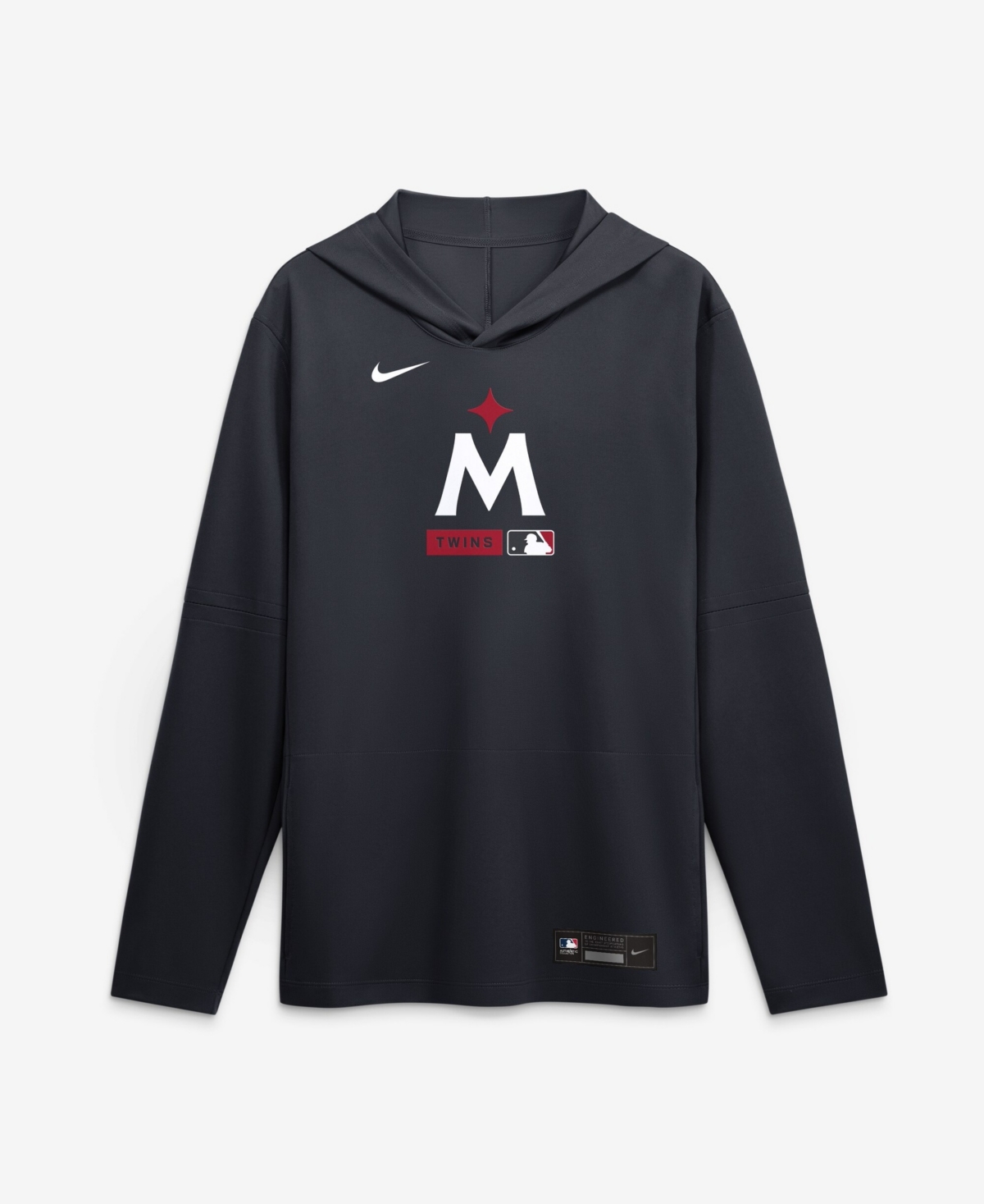 Nike Men's Navy Minnesota Twins Authentic Collection Dri-fit Long Sleeve Hooded T-Shirt