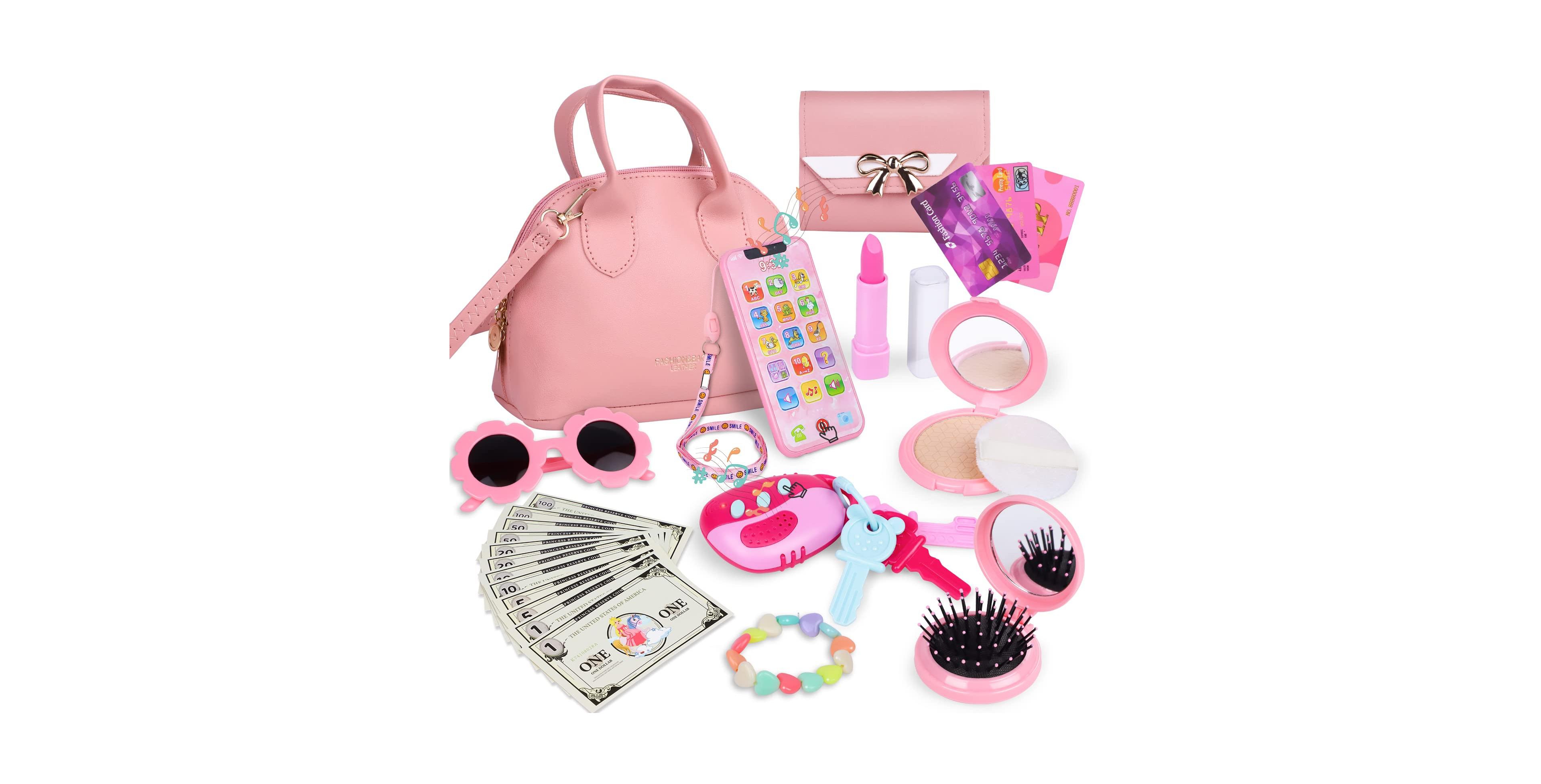 Gnuadz 25-piece Play Purse Kids Handbag Makeup Set Accessories Toys