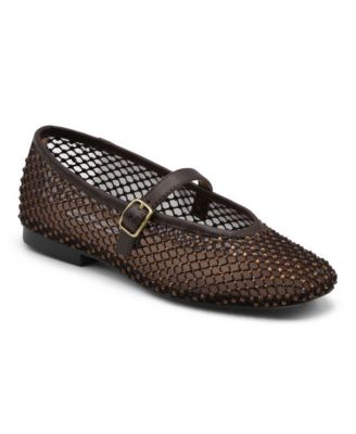 Womens Westa Flat Dress Shoe Mesh Rhinestones