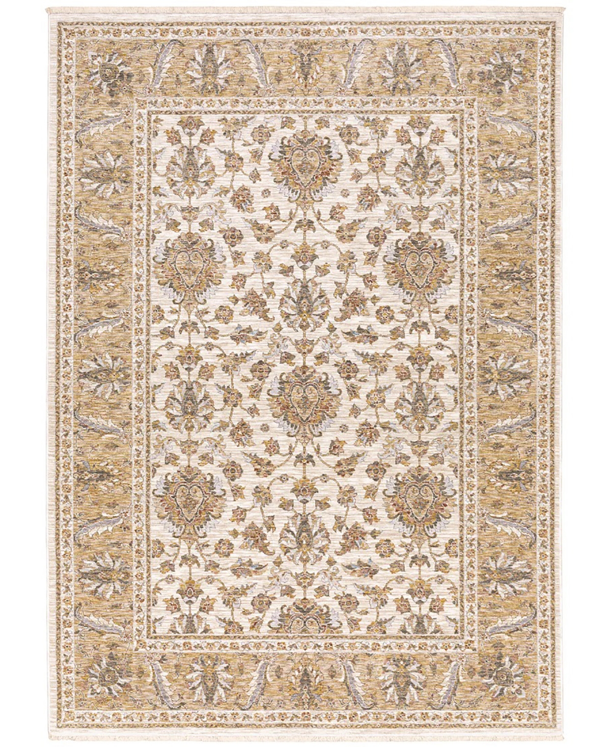Oriental Weavers Maharaja 5091Z Ivory and Gold 6'7" x 9'6" Area Rug