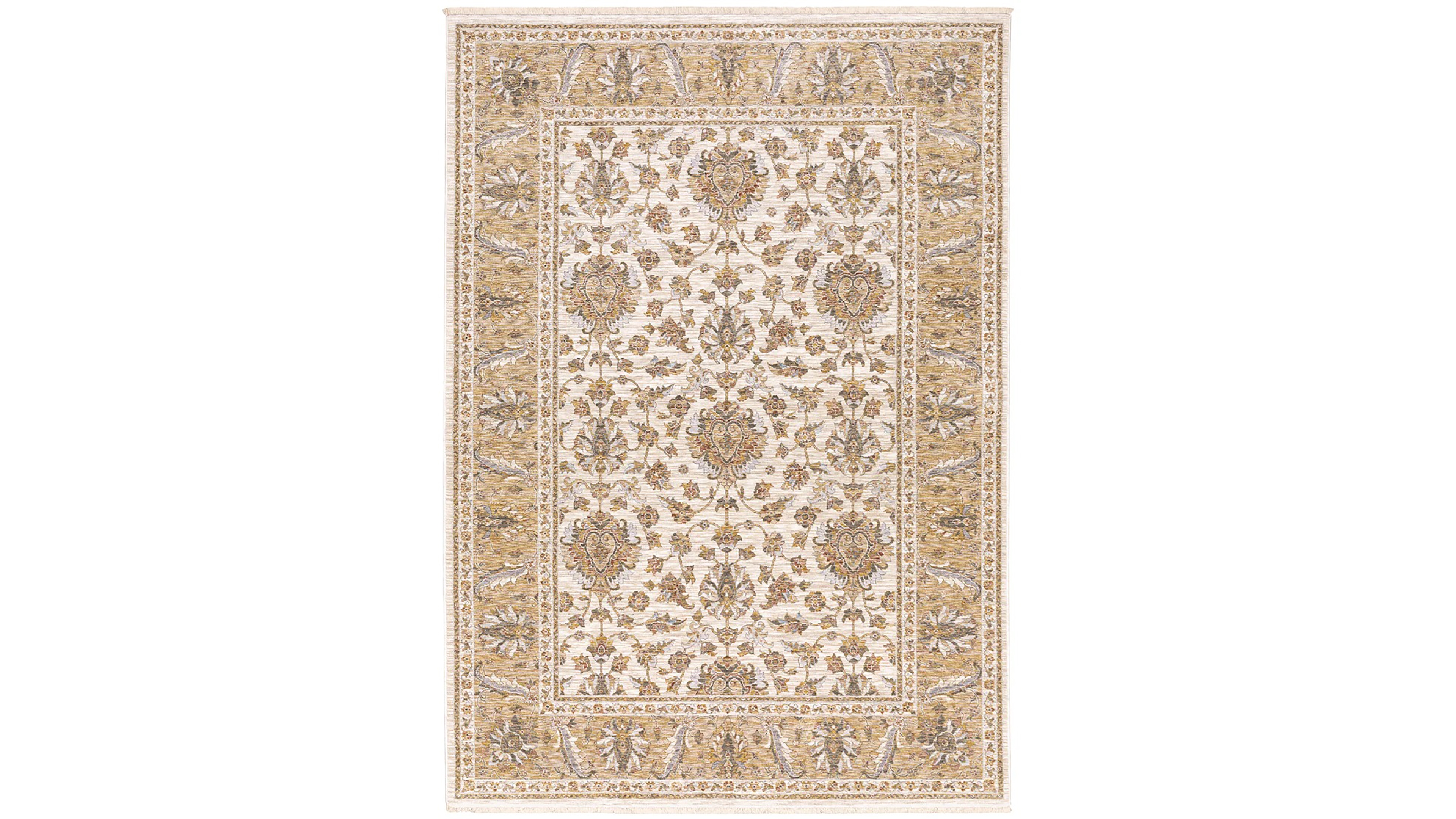 Oriental Weavers Maharaja 5091Z Ivory and Gold 6'7" x 9'6" Area Rug