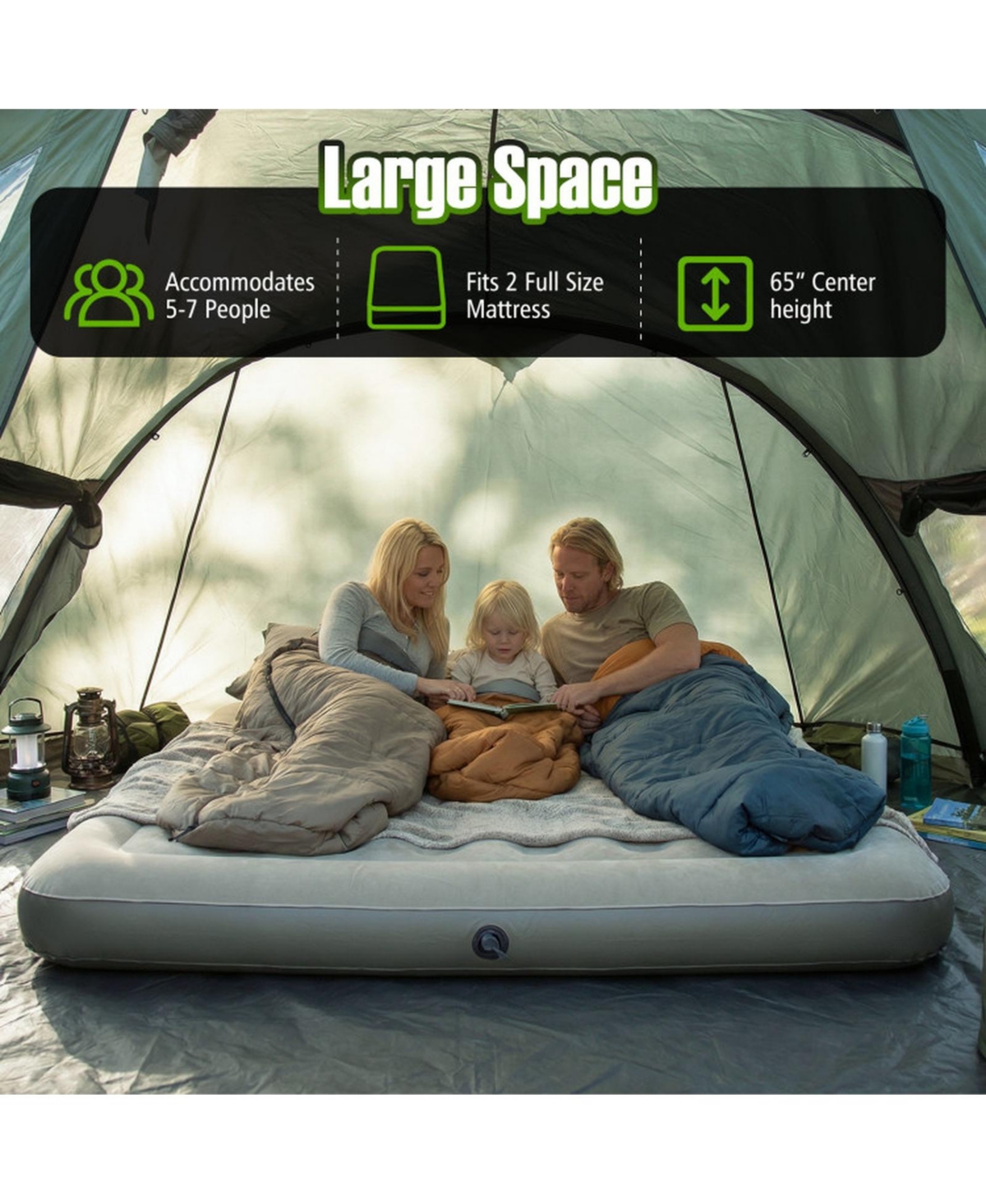 Gouun Inflatable 5-7 Person Family Camping Tent with Screened Porch