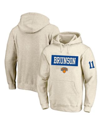 Men's Jalen Brunson Cream New York Knicks Big & Tall Name & Number Hoodie