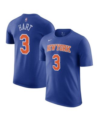 Men's and Women's Josh Hart Blue New York Knicks Name & Number T-Shirt - Icon Edition