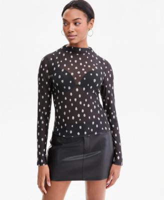 Women's Mock-Neck Long-Sleeve Top