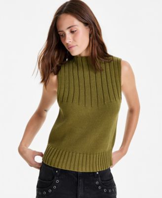 Women's Rib-Knit Mock-Neck Shell