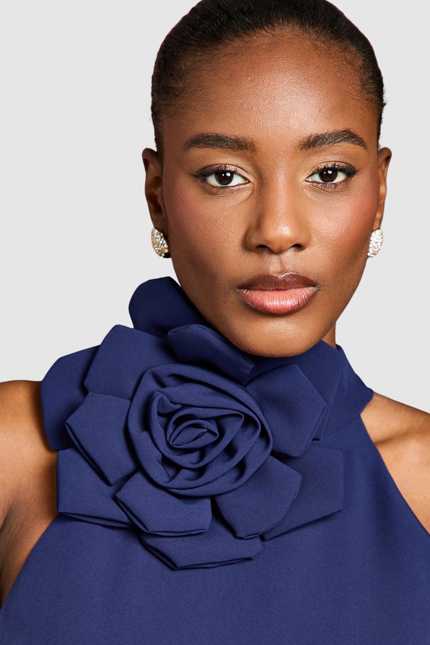 Женское платье Coast Corsage High Neck Midi, цвет: Тёмно-синий — фото 4