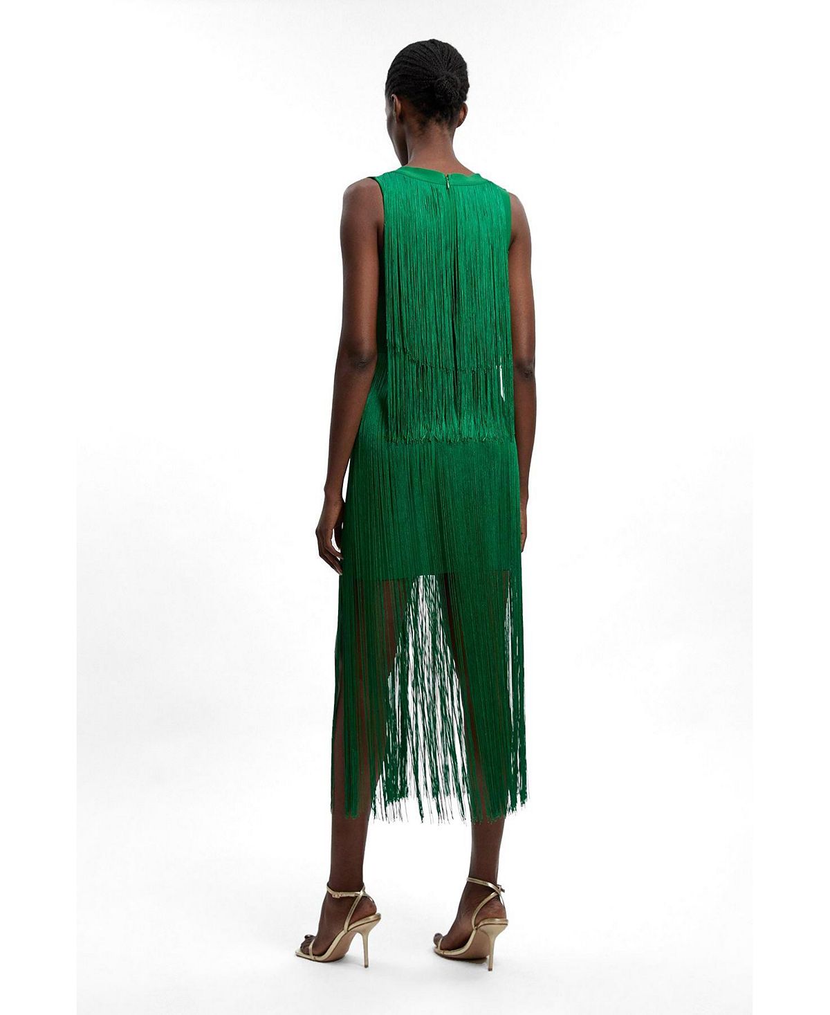 Karen Millen Women's Fringe Bandage V-Neck Midi Dress view 3 — MAYCSS fashion products