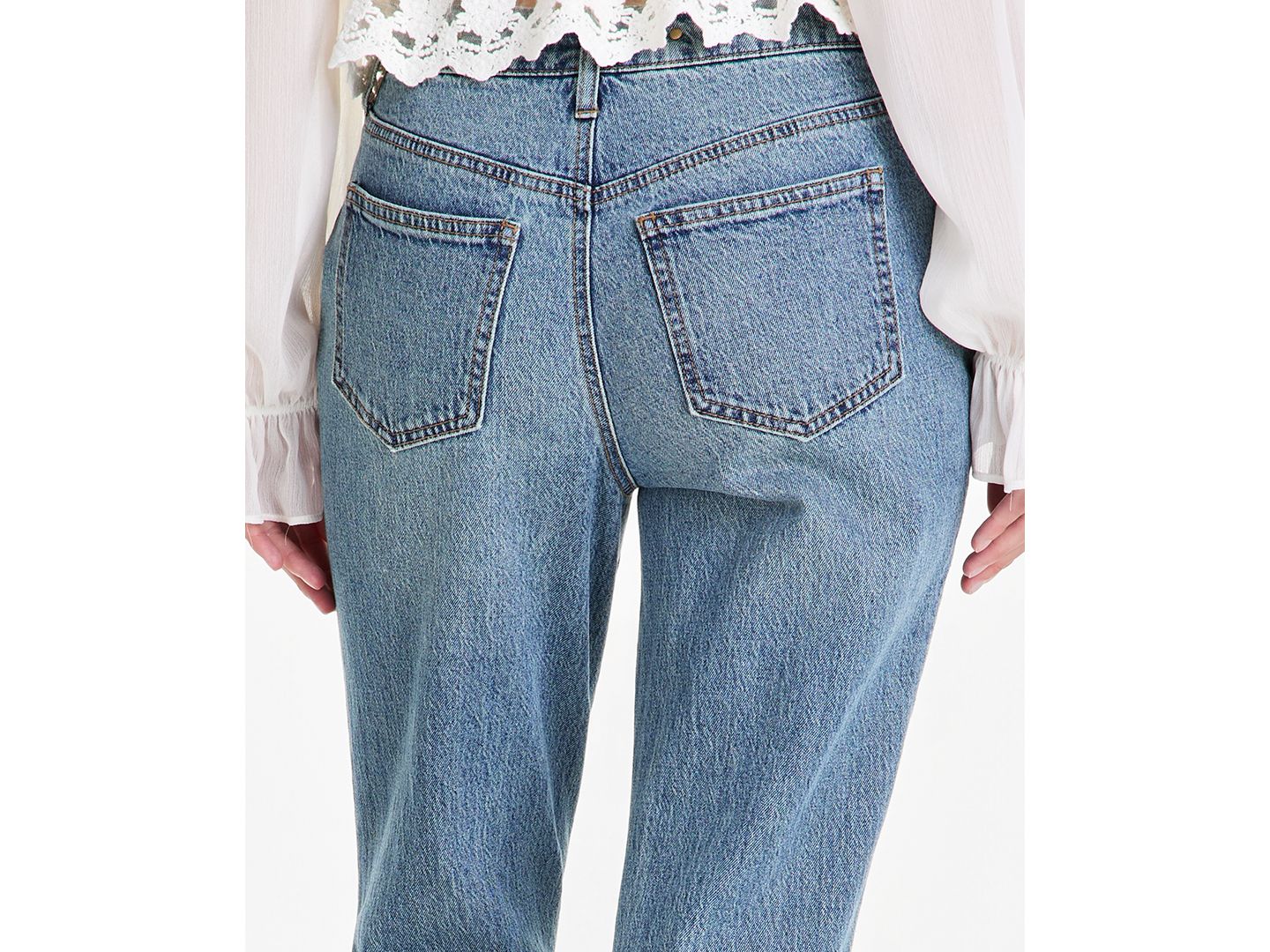Женские джинсы And Now This Petite Side Slit Bootcut High-Waisted, цвет: Kailu — фото 4