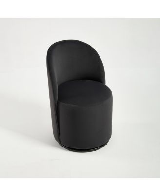 Swivel Barrel Chair Velvet Dining Chair 360 Degree Round Armless Accent Chair for Bedroom Living Room