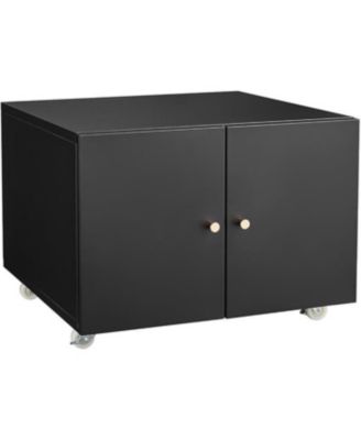 Mobile Metal File Cabinet and Mini Fridge Stand  Rolling Under Desk Printer Stand with Adjustable Shelf and Doors
