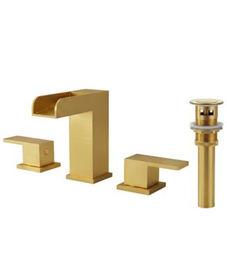 Widespread Bathroom Faucet 3 Hole, 2-Handle Bathroom Sink Faucet with Drain Assembly