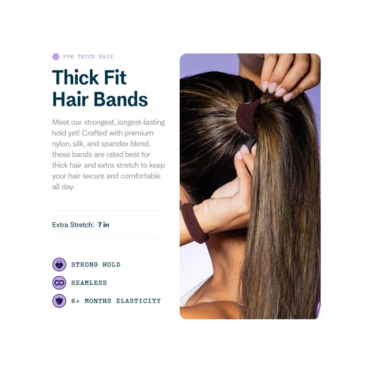 Gimme Beauty Thick Hair Extra Stretch Bands - Patent-Pending Design for Maximum Hold