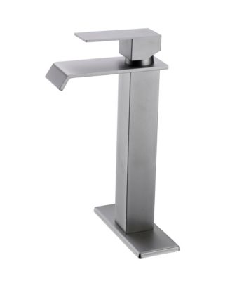 Waterfall Spout Bathroom Faucet, Single Handle Bathroom Vanity Sink Faucet for Bathroom