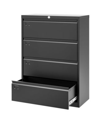 4-Drawer Lateral File Cabinet Heavy Duty Steel Filing Storage for Office and Home  Lockable, Fits Legal/Letter/A4 Documents