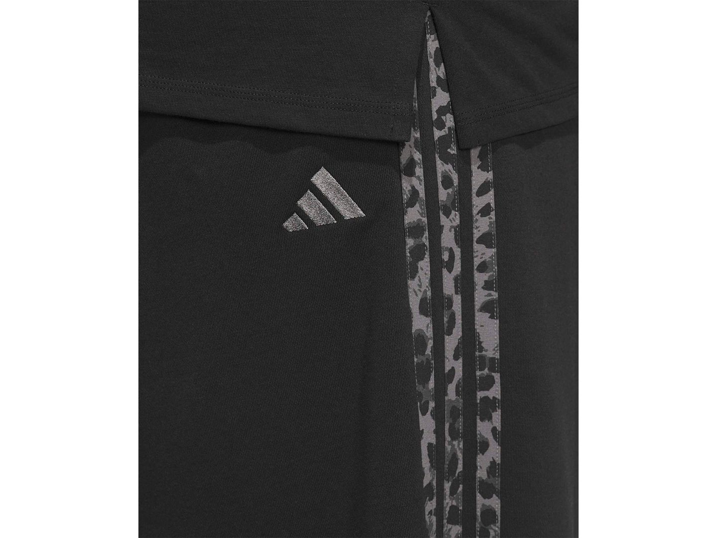 Женские брюки adidas Plus Size Animal Print French Terry, цвет: Чёрный — фото 5