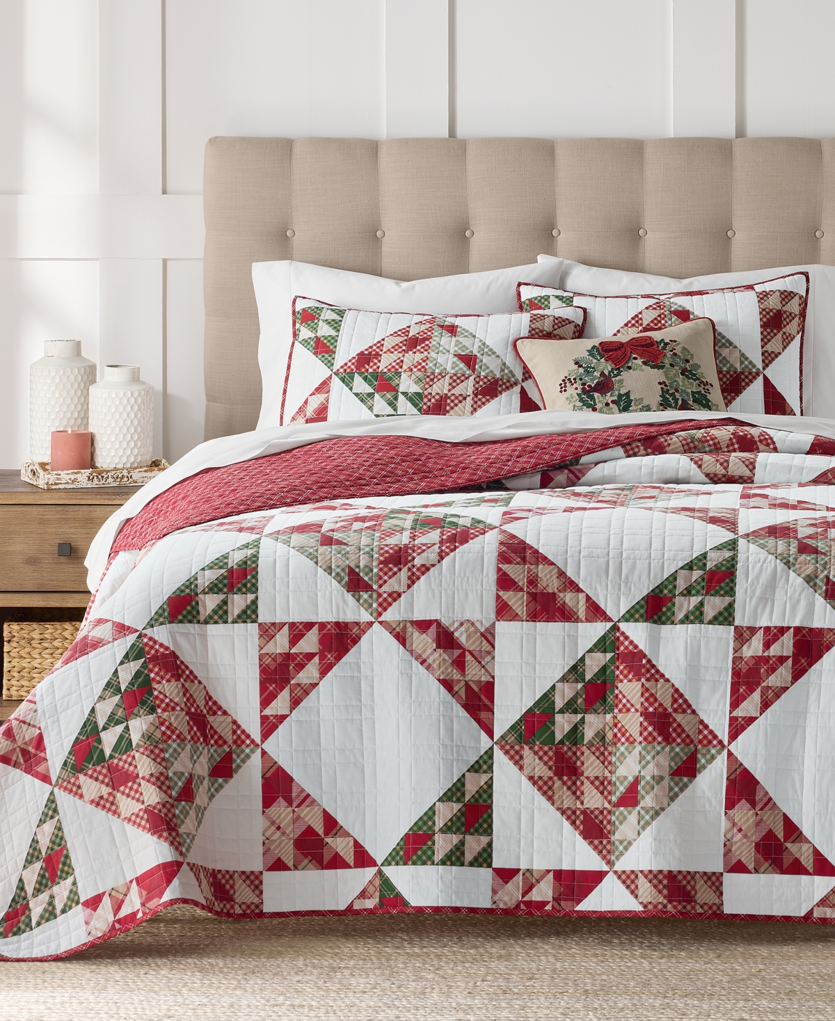 Charter Club Jolly Plaids Quilted 3-Piece Quilt Set, Full/Queen, Macy's Exclusive