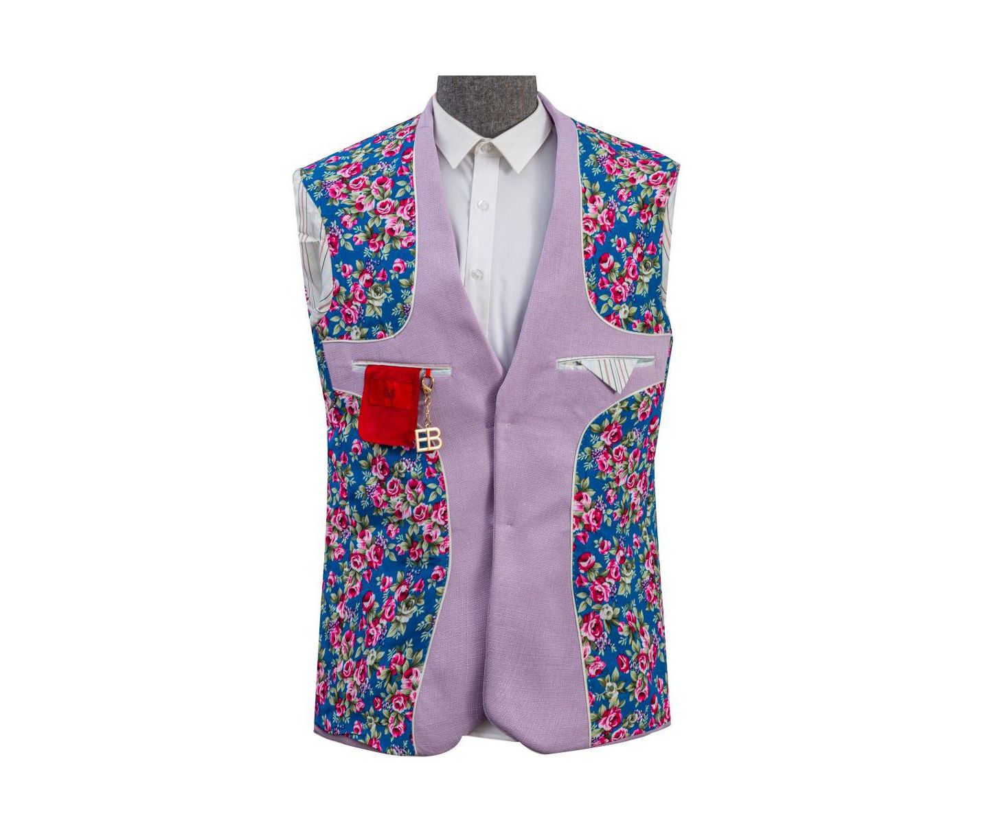 Мужская куртка Elie Balleh Slim Fit Solid Blazer Sports Coat, цвет: Лавандовый — фото 5